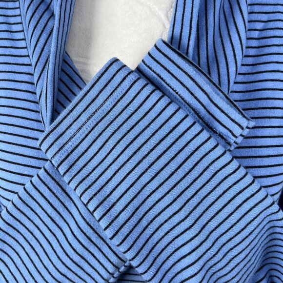 Lands’ End Blue Striped Cowl Neck Pullover Long Sleeve Shirt XS - Picture 7 of 8